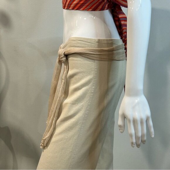 Vintage Nissa Linen Blend Hip Hugger Flared Pant - Picture 6 of 16